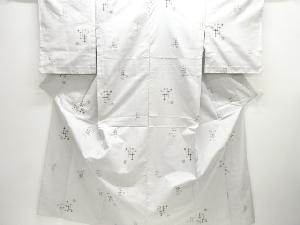 絣柄織り出し縦節紬単衣着物